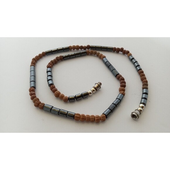 Hematite & Natural Stones/Seeds Lot of 3 Ladies Necklaces 16 in - Picture 3 of 10